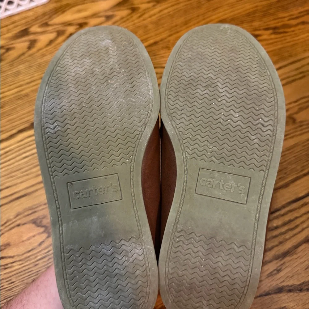 Carter's Brown Leather-Style Kids Boat Shoes
